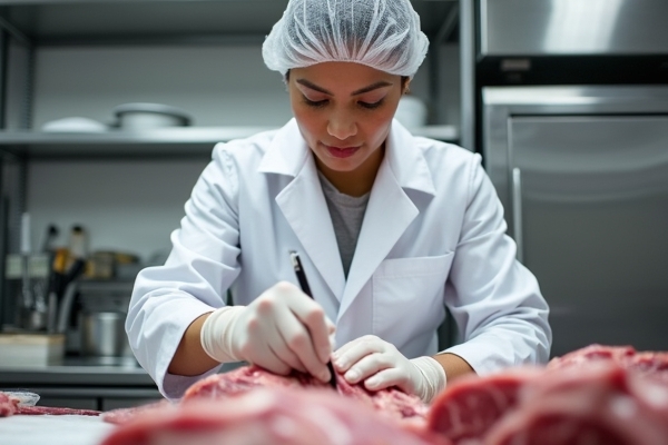 เจ้าหน้าที่ Meat Grader ตรวจสอบคุณภาพเนื้อสัตว์