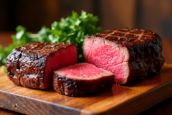 ภาพการทดสอบความนุ่มของ Dry Aged และ Wet Aged Ribeye